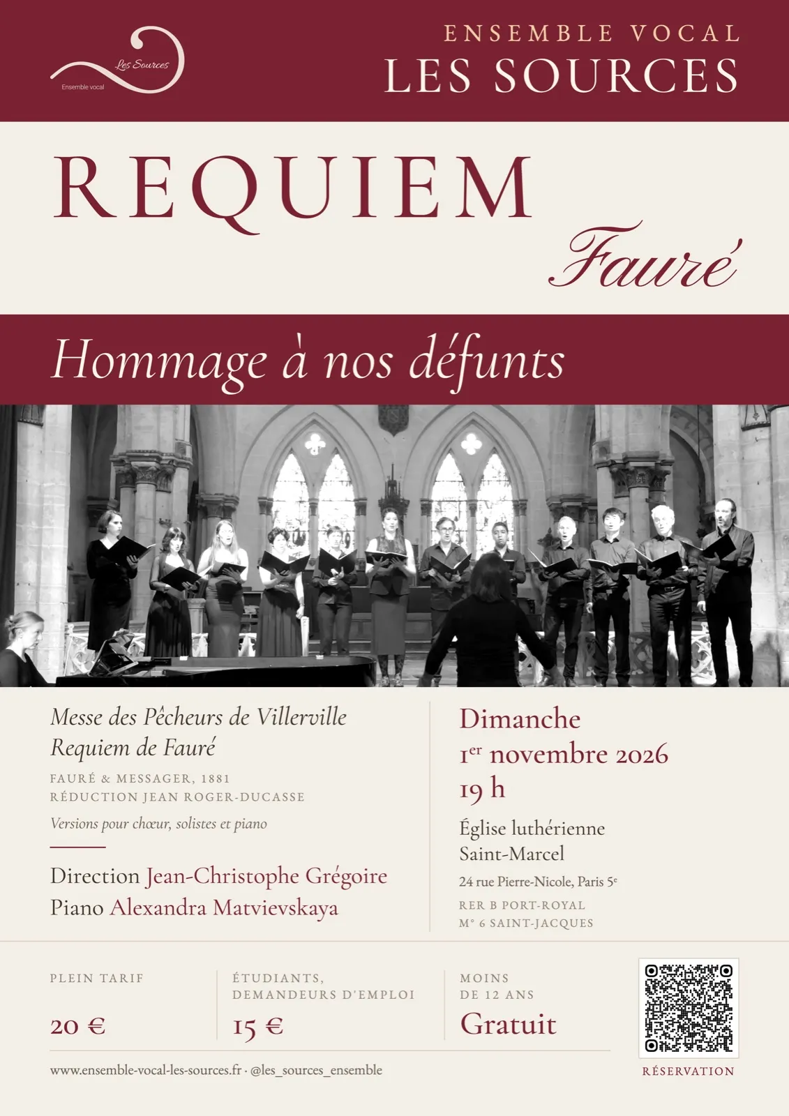 Affiche du concert Requiem de Fauré
